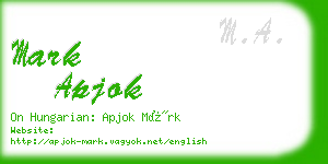 mark apjok business card